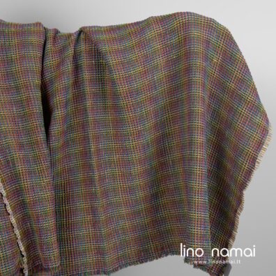 Puslininis audinys margas vaflinis skalbtas