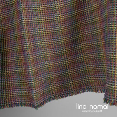 Puslininis audinys margas vaflinis skalbtas tinka rankšluosčiams ir chalatams siūti