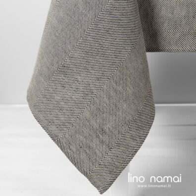 Lino - medvilnės sudėties staltiesė „eglutės“ raštu