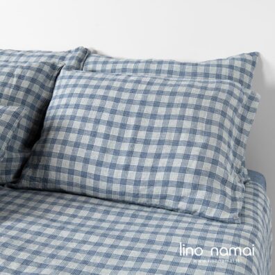 100% lino patalynė gelsvai-mėlynai languota