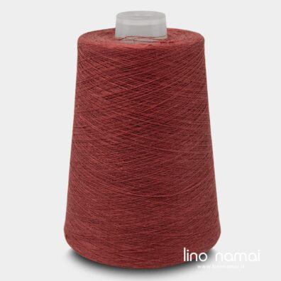 Lininiai verpalai raudonos vyno spalvos mezgimui, nėrimui