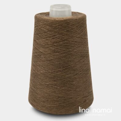 Lininiai verpalai rudos šokolado spalvos nėrimui, mezgimui