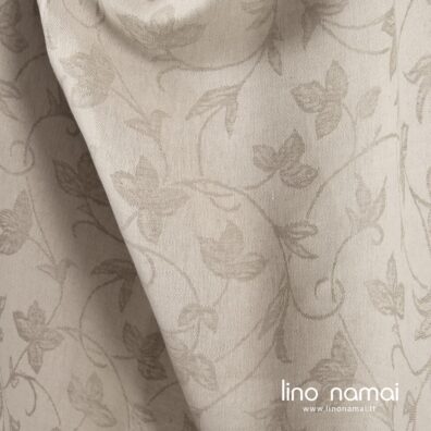 Raštuotas rusvas lino - medvilnės audinys