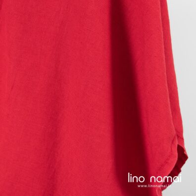 Puslininis audinys raudonas skalbtas minkštas švelnus