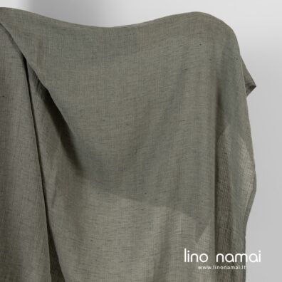 Puslininis audinys raštuotas pilkas skalbtas