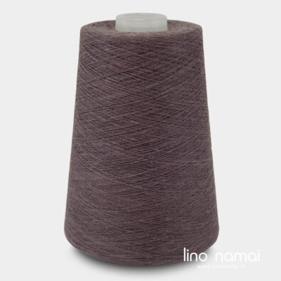 Lininiai verpalai šviesios baklažano spalvos mezgimui, nėrimui