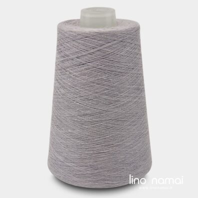 Lininiai verpalai pilki su violetiniu atspalviu mezgimui, nėrimui