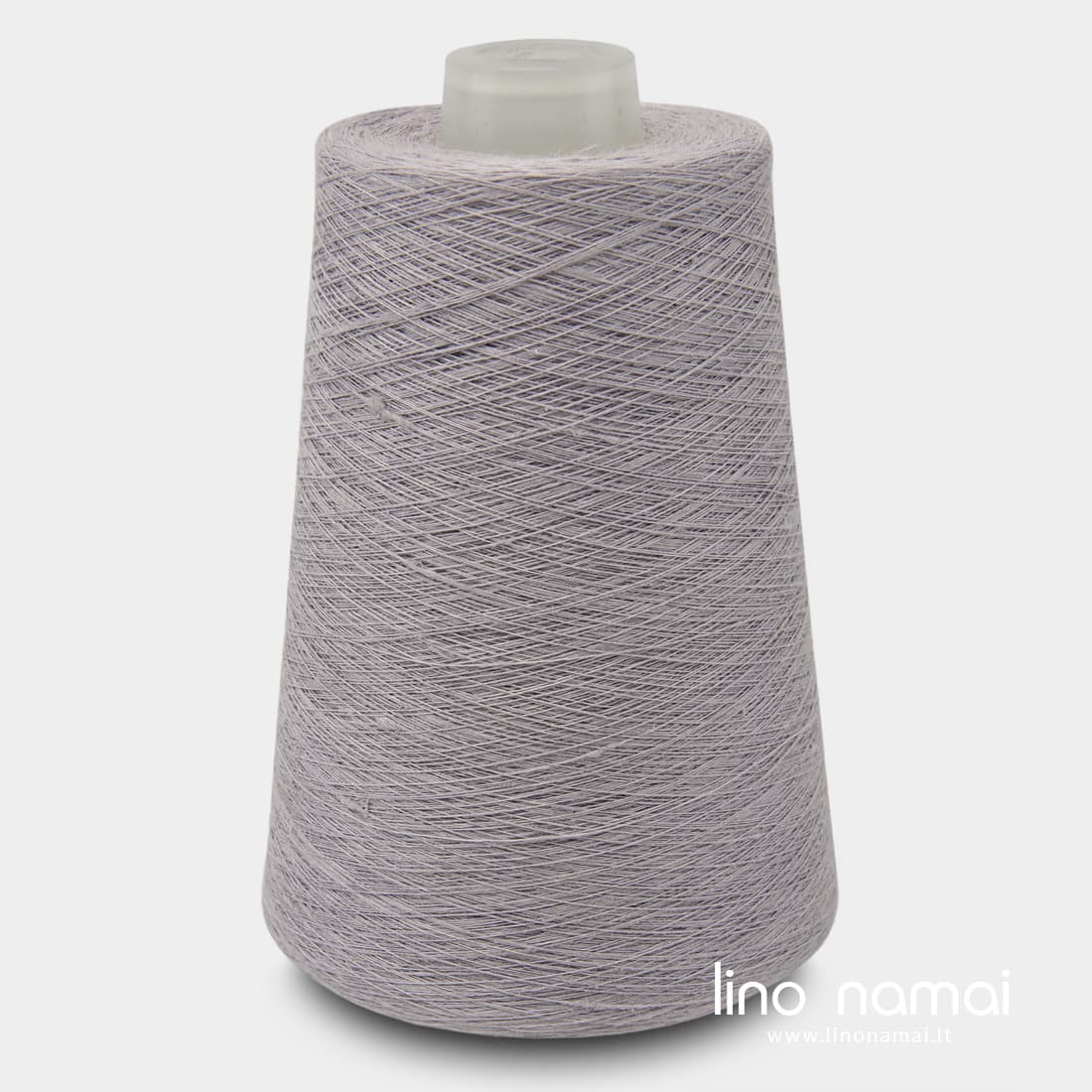 Lininiai verpalai pilki su violetiniu atspalviu mezgimui, nėrimui