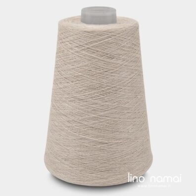 Lininiai verpalai balintos kakavos spalvos mezgimui, nėrimui