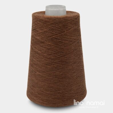 Lininiai verpalai riešutmedžio spalvos mezgimui, nėrimui