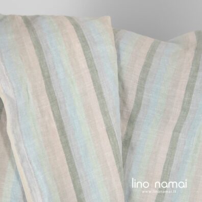 Lininis audinys dryžuotas skalbtas minkštas švelnus