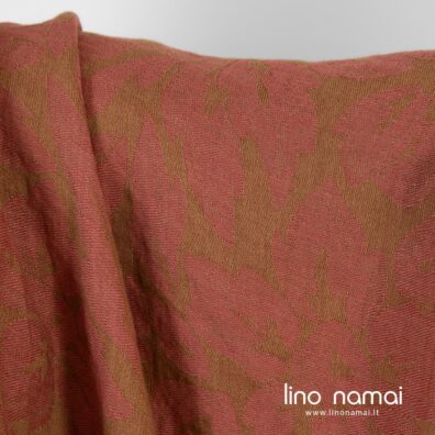 Lininis audinys rudas gėlėtas skalbtas minkštas švelnus