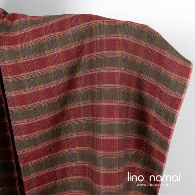 Lininis audinys įvairiaspalvis languotas