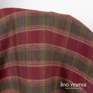 Lininis audinys įvairiaspalvis languotas tinka drabužiams ir namų tekstilei siūti