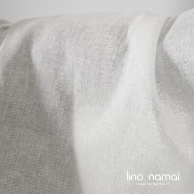 Gelsvai baltas lininis audinys su sidabro blizgesiu