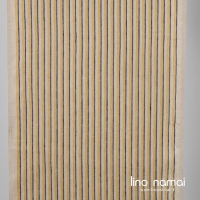 Lininis audinys rankšluostinis rusvais, geltonais dryžiais