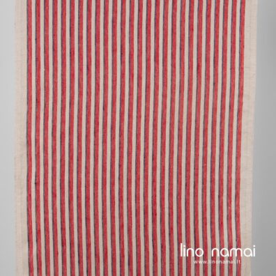 Lininis audinys rankšluostinis rusvais raudonais dryžiais
