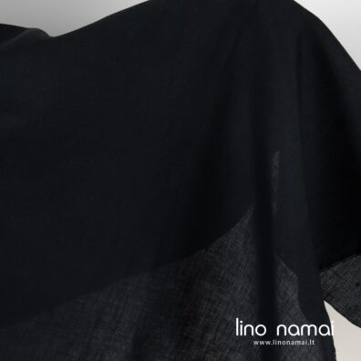 Lininis audinys tamsiai mėlynas su dryželiais