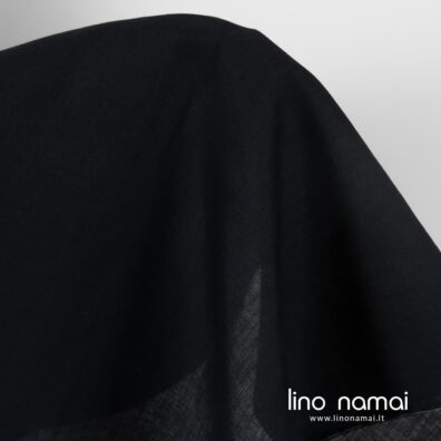 Lininis audinys tamsiai mėlynas su vos matomais dryželiais išilgai audinio