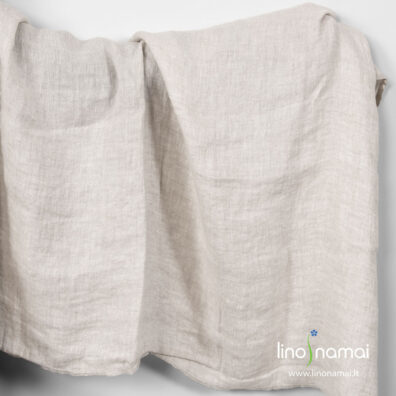 Lino audinys šviesiai pilkas „eglutės“ raštu skalbtas