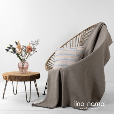 Puslininis pilkas pledas.