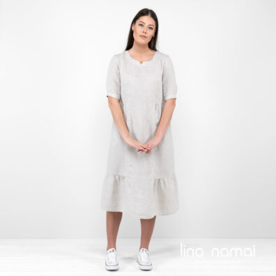 Lininė pilka suknelė.