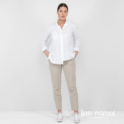 Puslininės pilkos kelnės džinsų tipo.