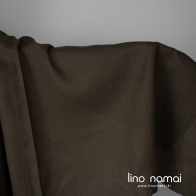 Lininis audinys samanų spalvos