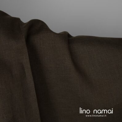 Lininis audinys tamsus rudai žalias
