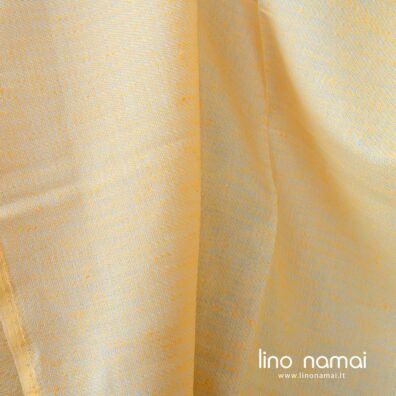 Lino - medvilnės audinys geltonai raštuotas