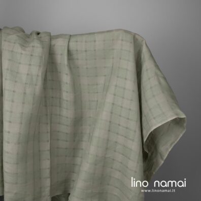 Lino audinys žalsvas permatomomis juostelėmis