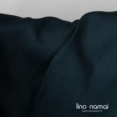 Lino audinys tamsiai mėlynas tinka drabužiams ir namų tekstilei siūti