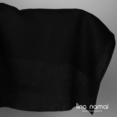 Lininis audinys juodas „vaflinis“