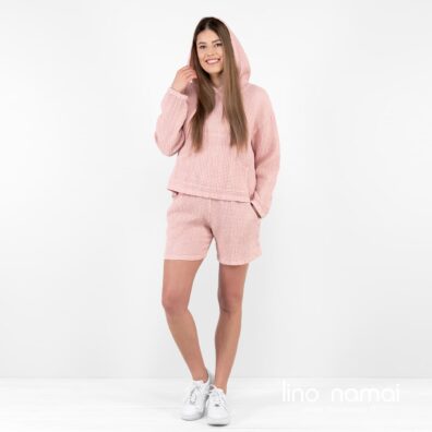 ALFI lininiai rožiniai šortukai