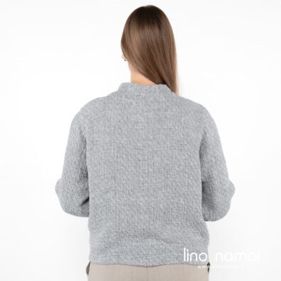 MANGA lininis pilkas bomber stiliaus švarkelis, nugaros pusė