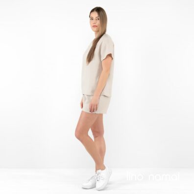 DARREN lininiai rusvi šortukai moterims ir merginoms