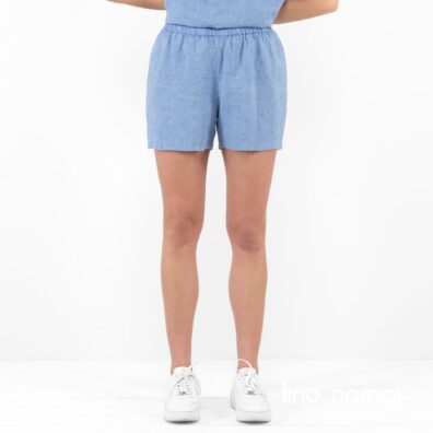 Trumpi lengvi lininiai šortai moterims