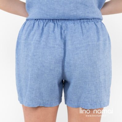 DARREN lininiai melsvi šortukai, nugaros pusė