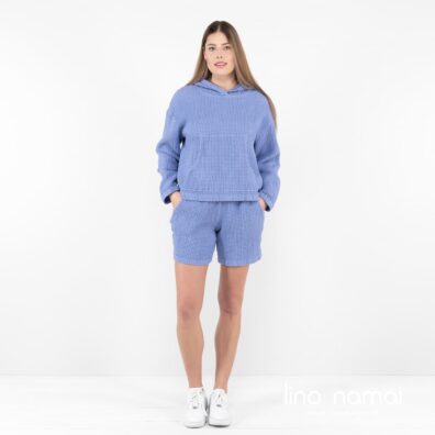 ALFI lininiai melsvi šortukai