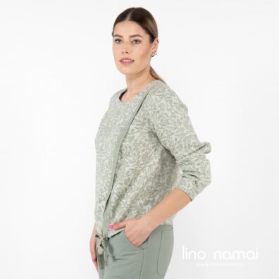 CYBIL puslininė žalsva palaidinė ilgomis rankovėmis