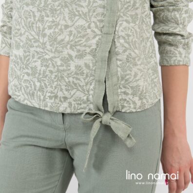 CYBIL puslininė žalsva palaidinė surišama kaspinu apačioje