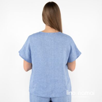 DARREN lininė melsva palaidinė, nugaros pusė