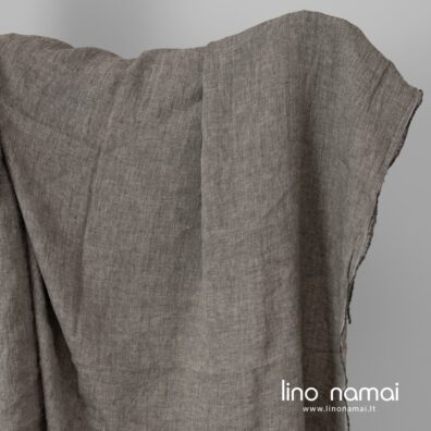 Lininis audinys rusvai pilkas skalbtas