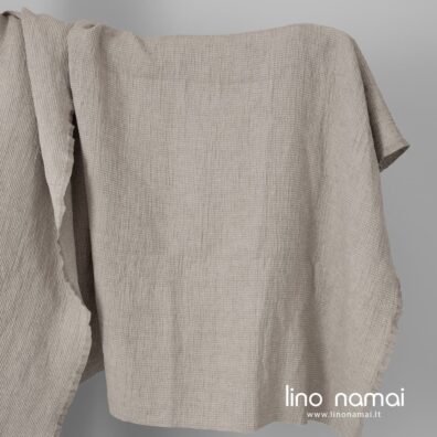 Puslininis audinys rusvai baltas „vaflinis“ skalbtas