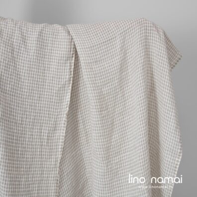 Lininis audinys natūralios spalvos su permatomais langeliais skalbtas