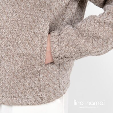 MANGA lininis rudas bomber stiliaus švarkelis su kišenėmis