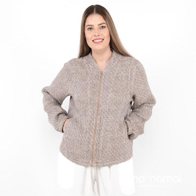 MANGA lininis rudas bomber stiliaus &scaron;varkelis