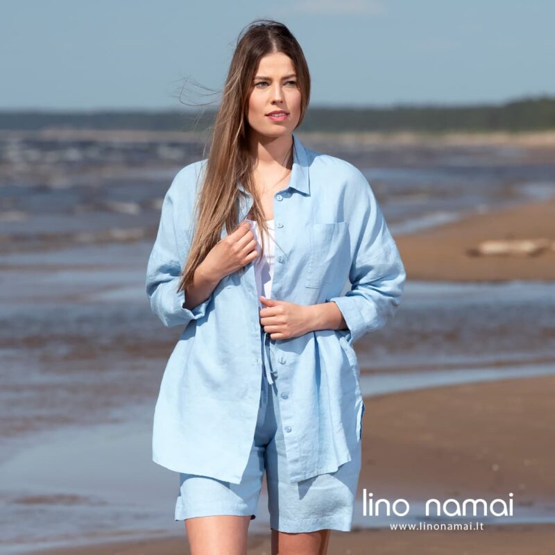 DOLFI lininė žydra palaidinė