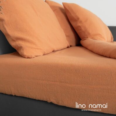 Puslininė paklodė pilkai oranžinė paprastai apsiūta / su guma SAN DIEGO