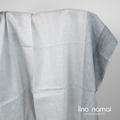 Lininis pilkas audinys melanžinis